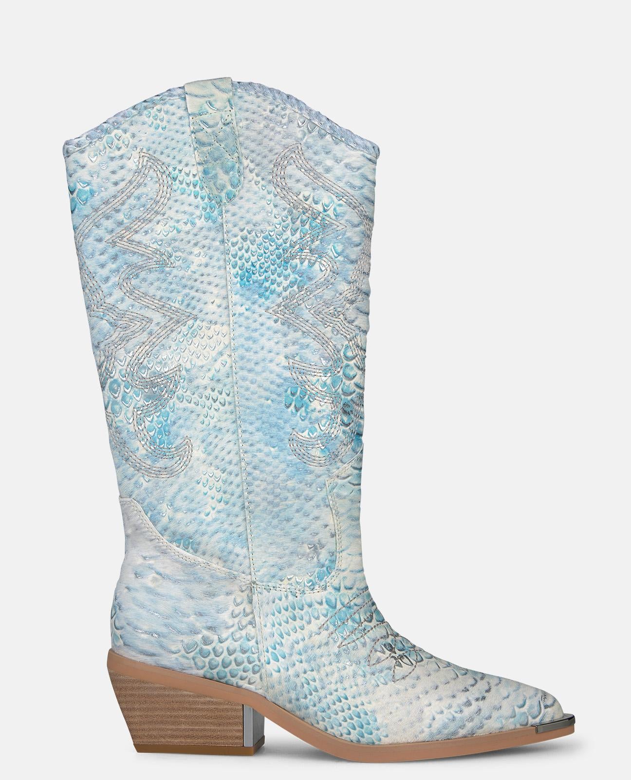 alma-en-pena-special-cowboy-boot-snake-t-rkis-4-cm image 2