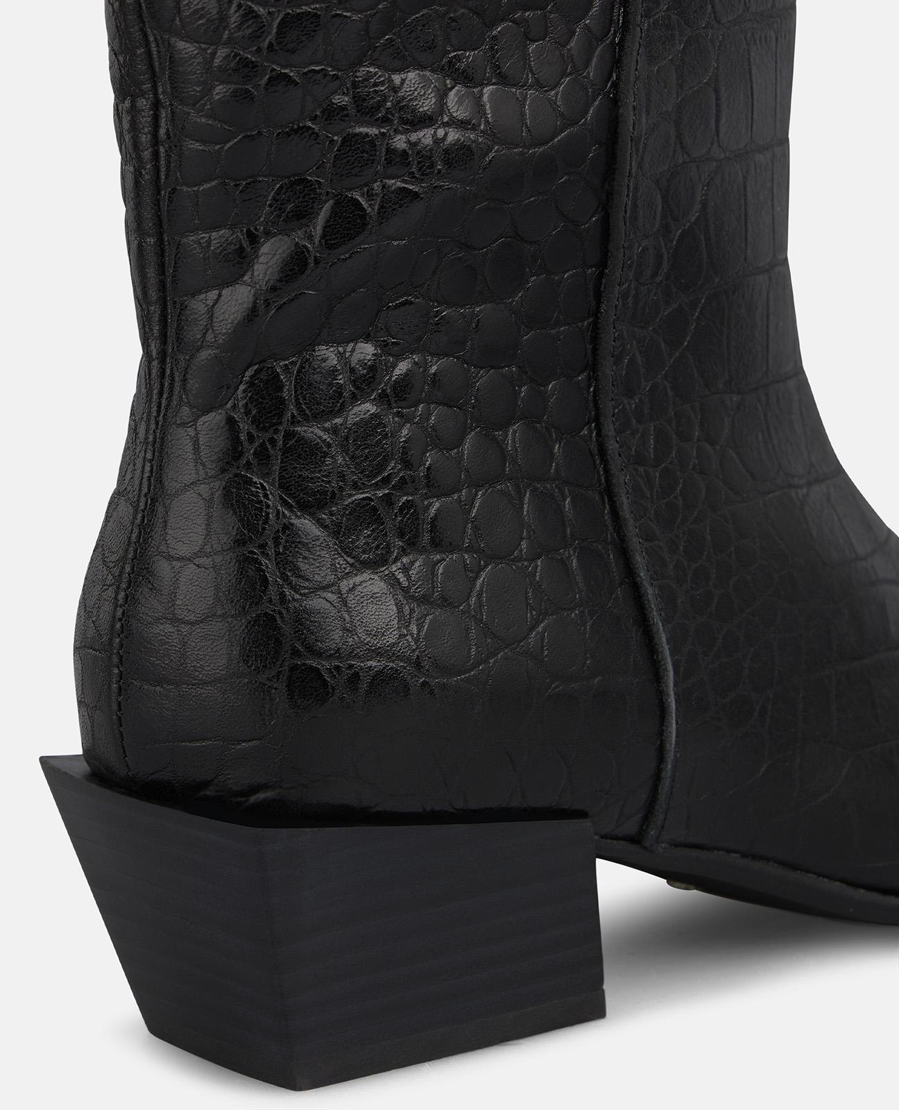 alma-en-pena-animal-print-lederstiefel-mit-blockabsatz-schwarz image 4