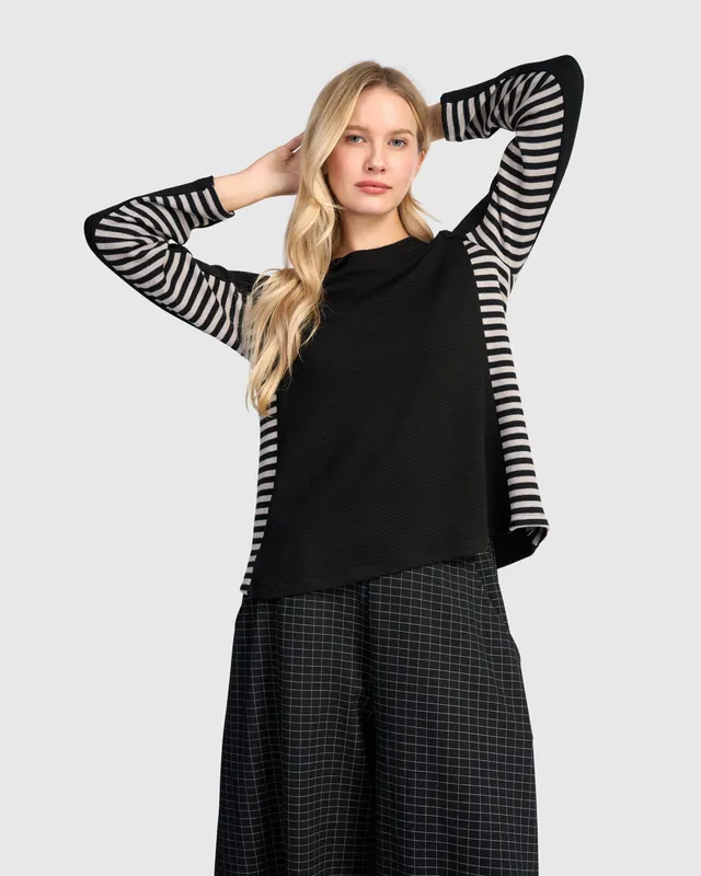 alembika-urban-peek-top-langarmshirt-black-mix image 1