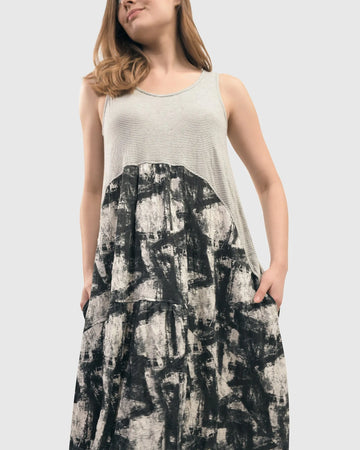 alembika-marble-crinkle-tank-maxi-kleid-schwarz image 2
