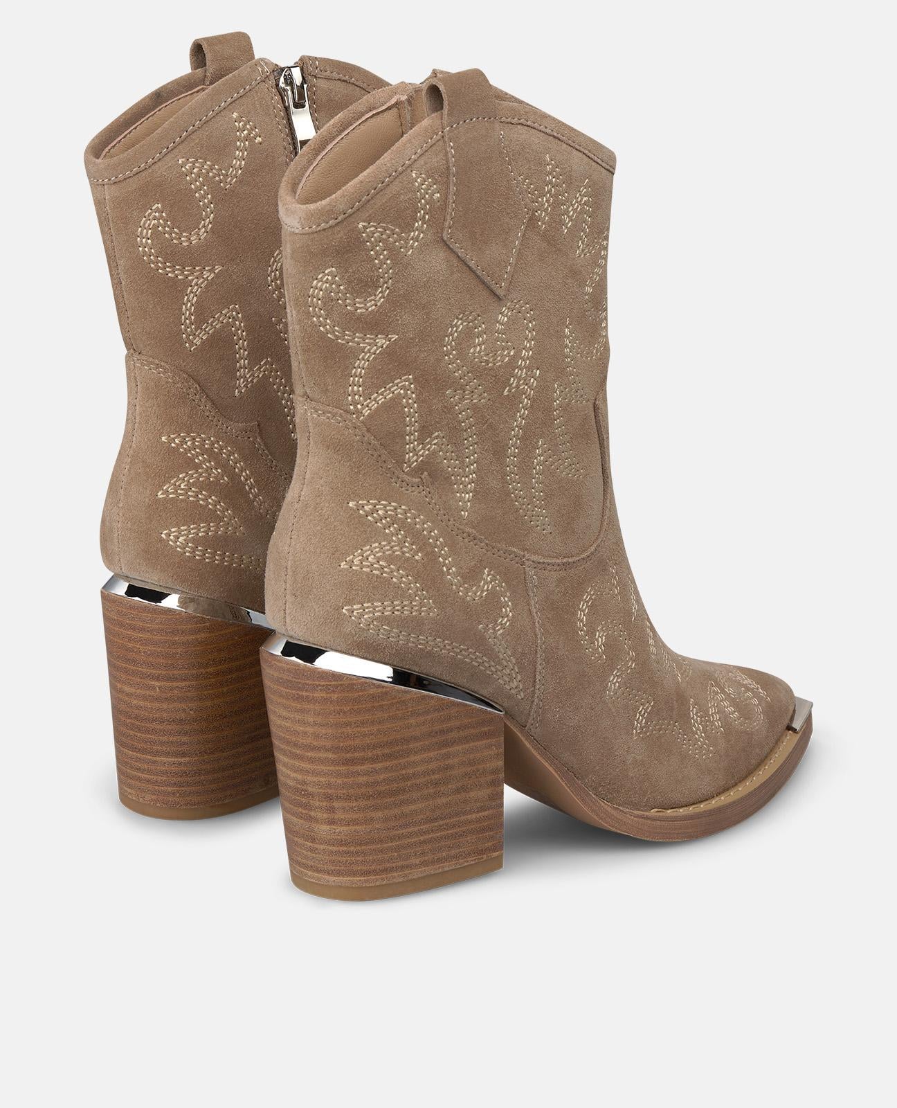 alma-en-pena-cowboy-boots-wildleder-mink-rei-verschluss-7-5-cm-blockabsatz image 3