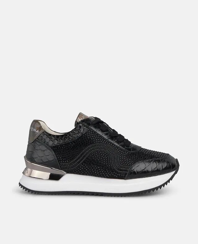 alma-en-pena-sneaker-mit-strass-schwarz-schn-rung-4-5-cm-plateau image 1