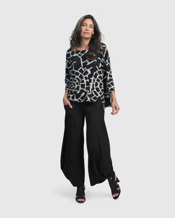 alembika-hypnotic-cutaway-boxy-top-damen-shirt-silver image 2
