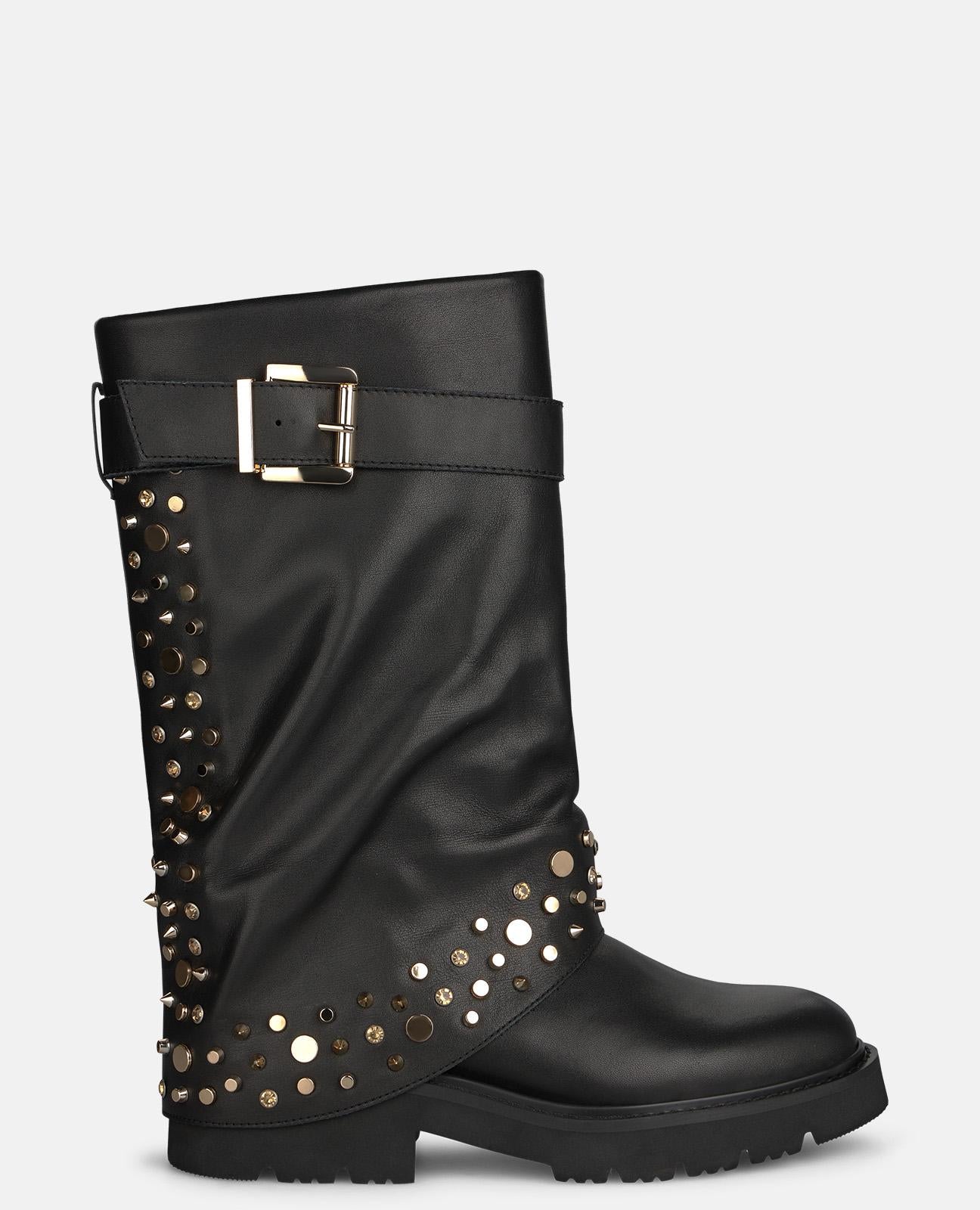 alma-en-pena-military-napa-boots-schn-rstiefel-schwarz-nieten image 1