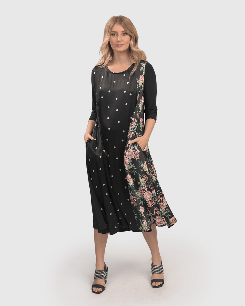 alembika-andi-luxe-satin-dress-dot-a-linien-kleid-mit-taschen image 1