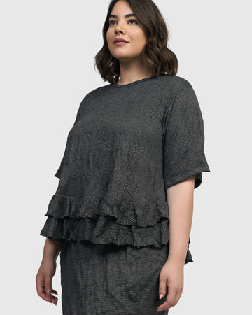 alembika-network-ruffle-tee-damen-shirt-stripes image 2