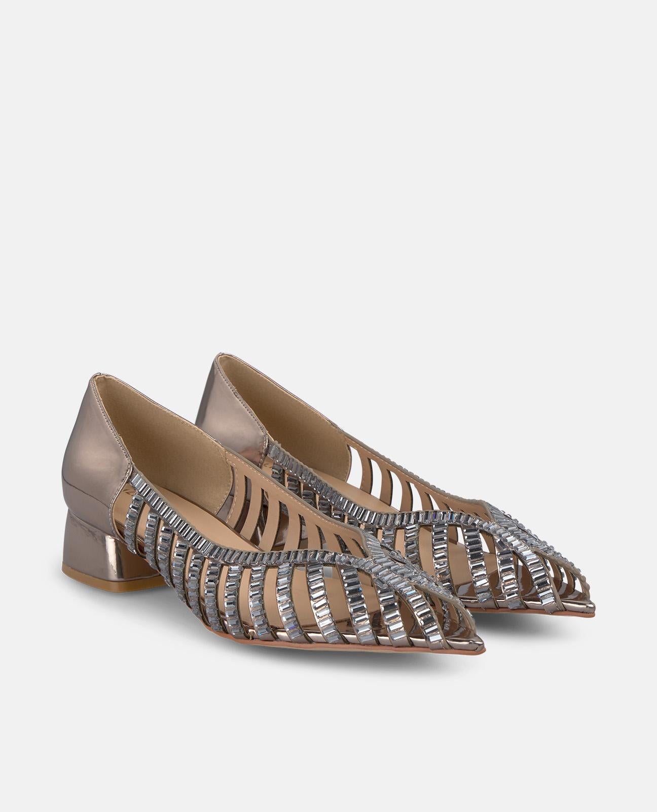 alma-en-pena-spiegelleffekt-ballerinas-silber-spitze-zehe-3-cm image 1