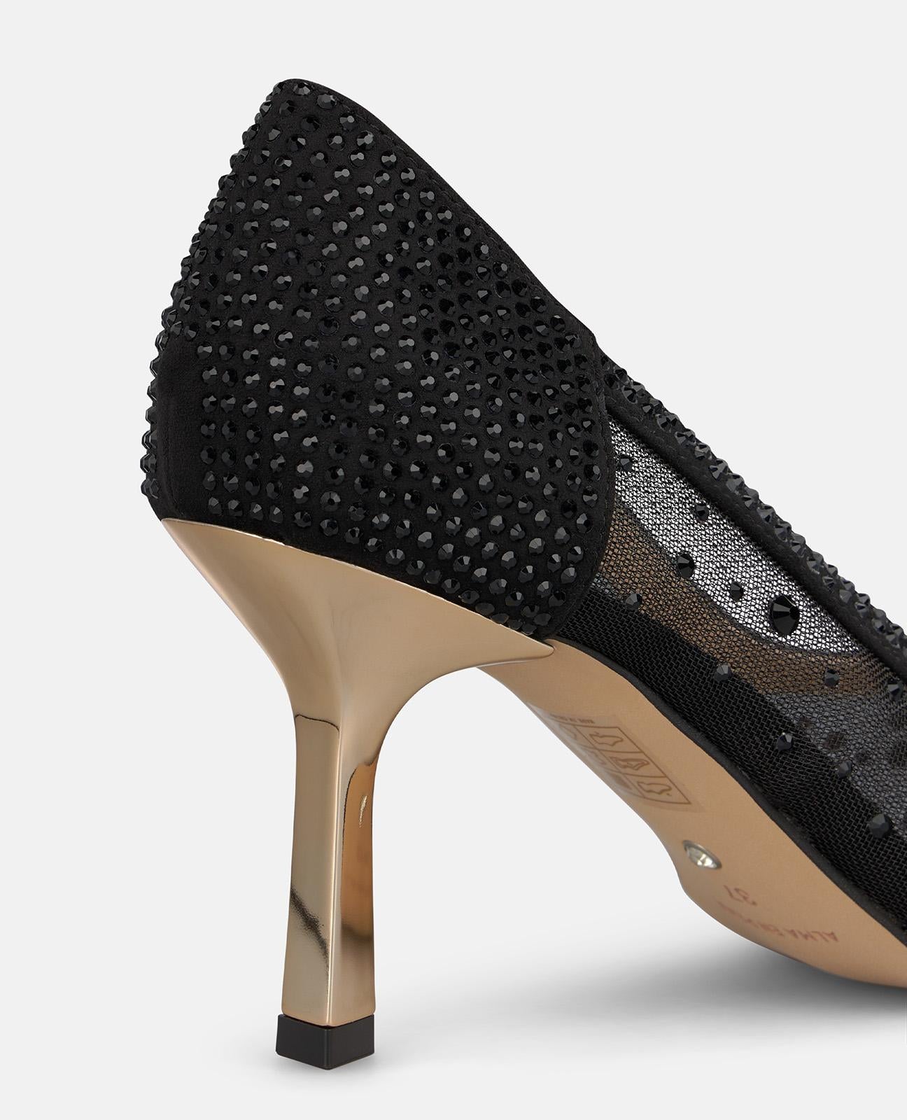alma-en-pena-lace-up-pumps-mesh-pumps-in-schwarz-mit-strass-und-8-cm-absatz image 4