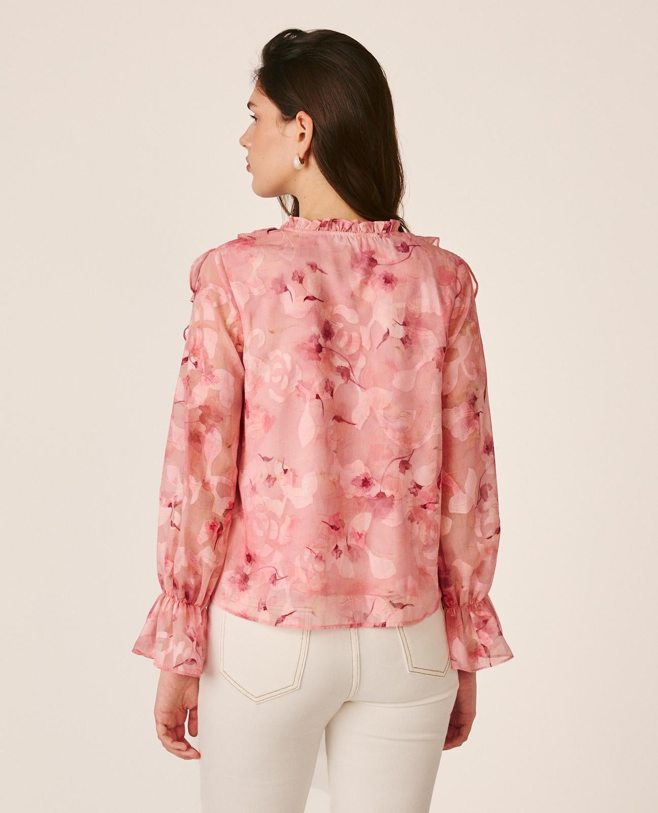 alma-en-pena-langarm-bluse-chiffon-floral-rosa image 7
