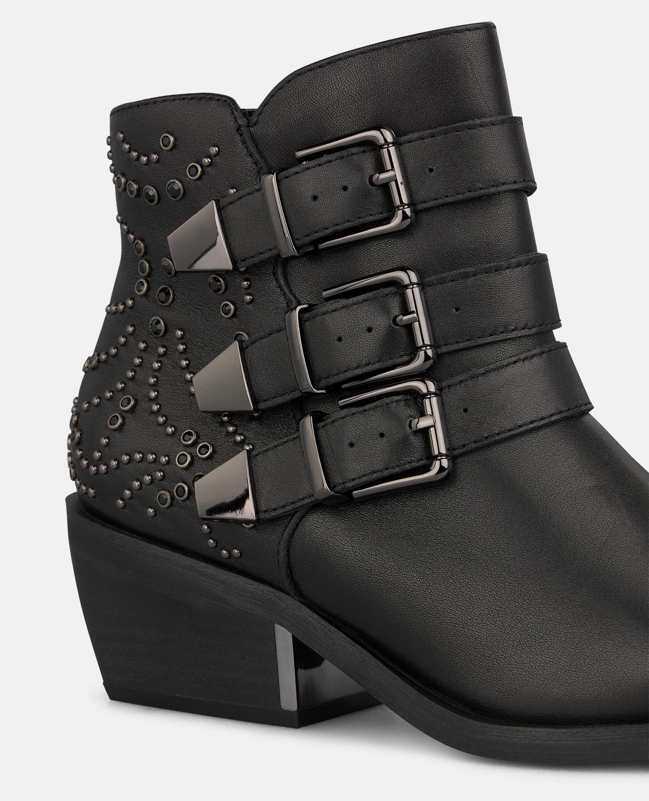 alma-en-pena-alfa-64065-stiefelette-aus-nappaleder-mit-schnallen-in-schwarz image 4