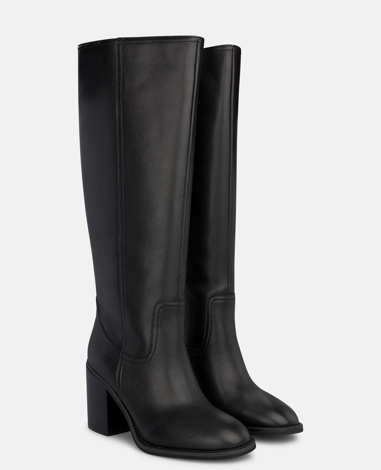 alma-en-pena-leder-stiefeletten-damen-schwarz-8-5-cm-blockabsatz image 2
