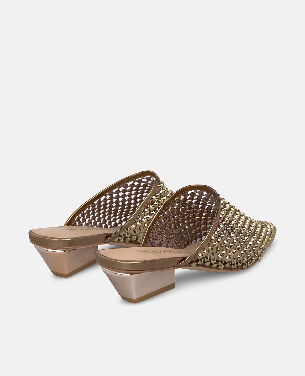 alma-en-pena-mesh-mules-bronze-5-cm-blockabsatz-spitz image 3