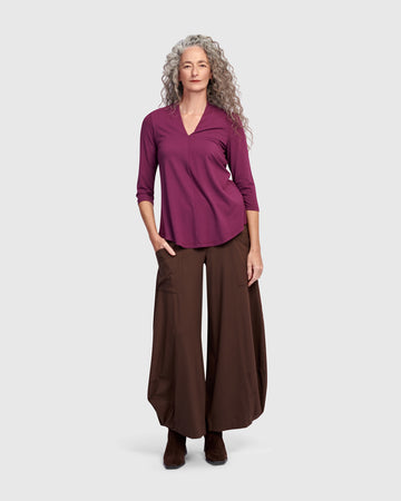 alembika-essential-v-neck-top-sangria-jersey-3-4-arm image 3
