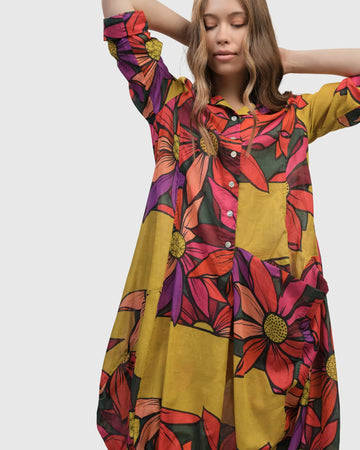 alembika-dandelion-wonderful-dress-bouquet-damen-baumwoll-kleid image 3