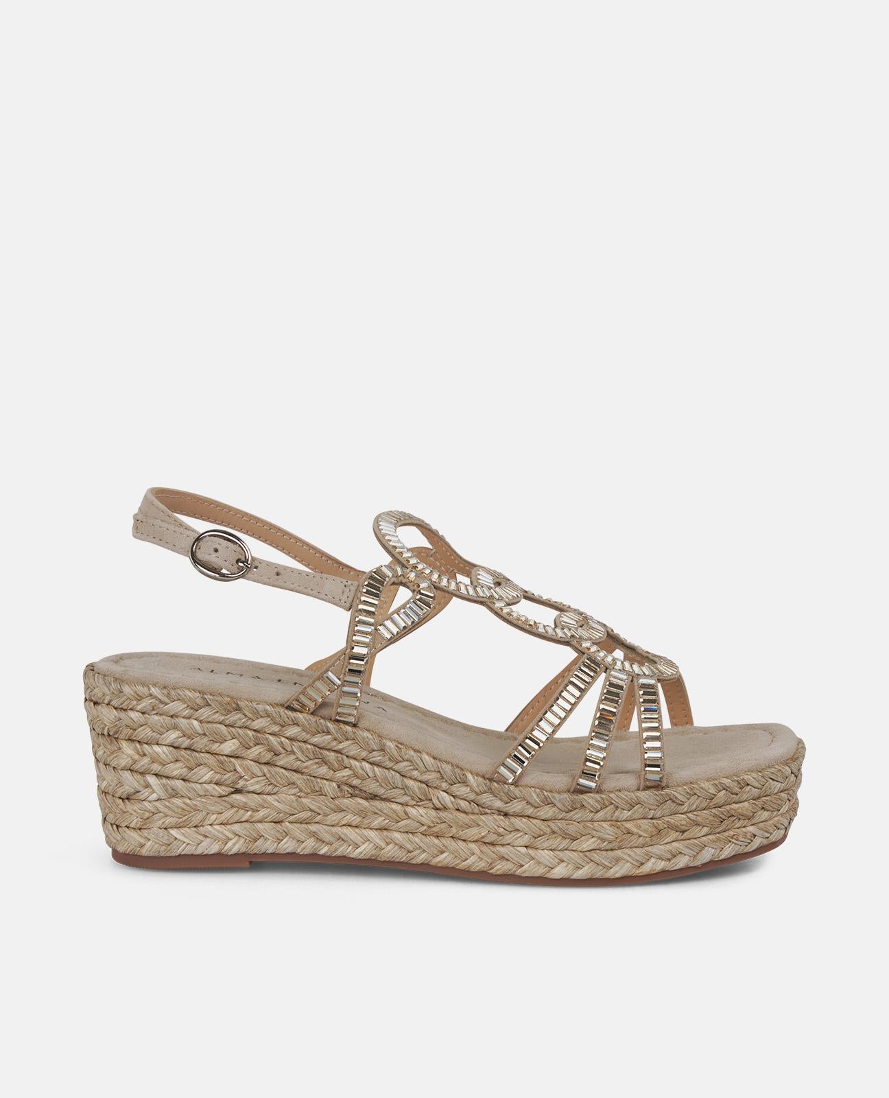 alma-en-pena-keilsandalen-grau-mit-glitzerriemen-5-cm image 1