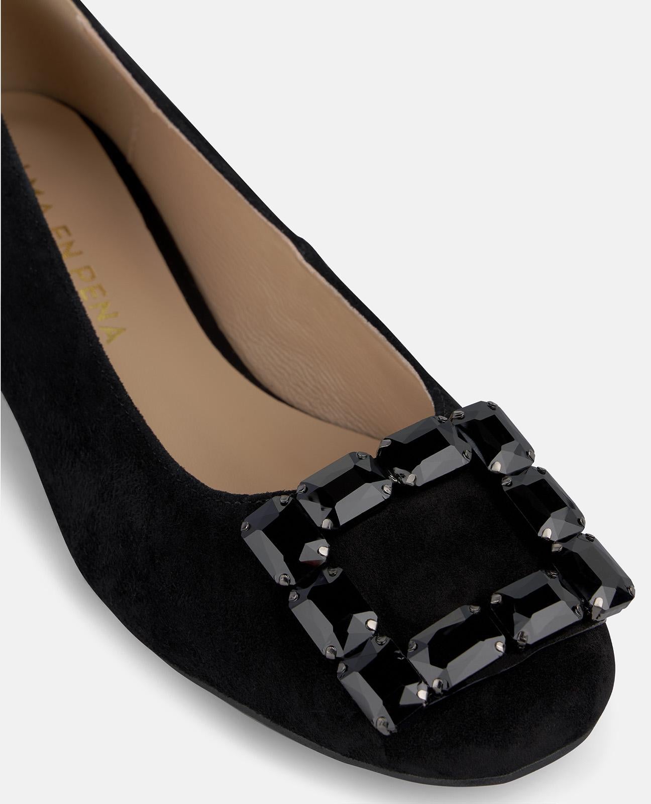 alma-en-pena-wildleder-ballerinas-mit-schmuckapplikation-schwarz image 4