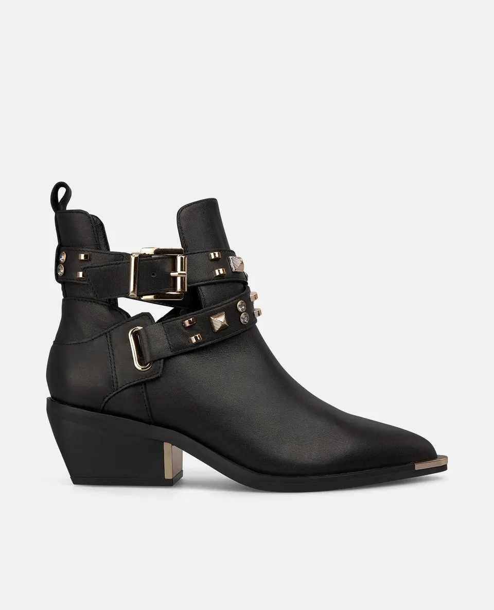 alma-en-pena-flat-bootie-schwarz-schlitz-4-5-cm image 1