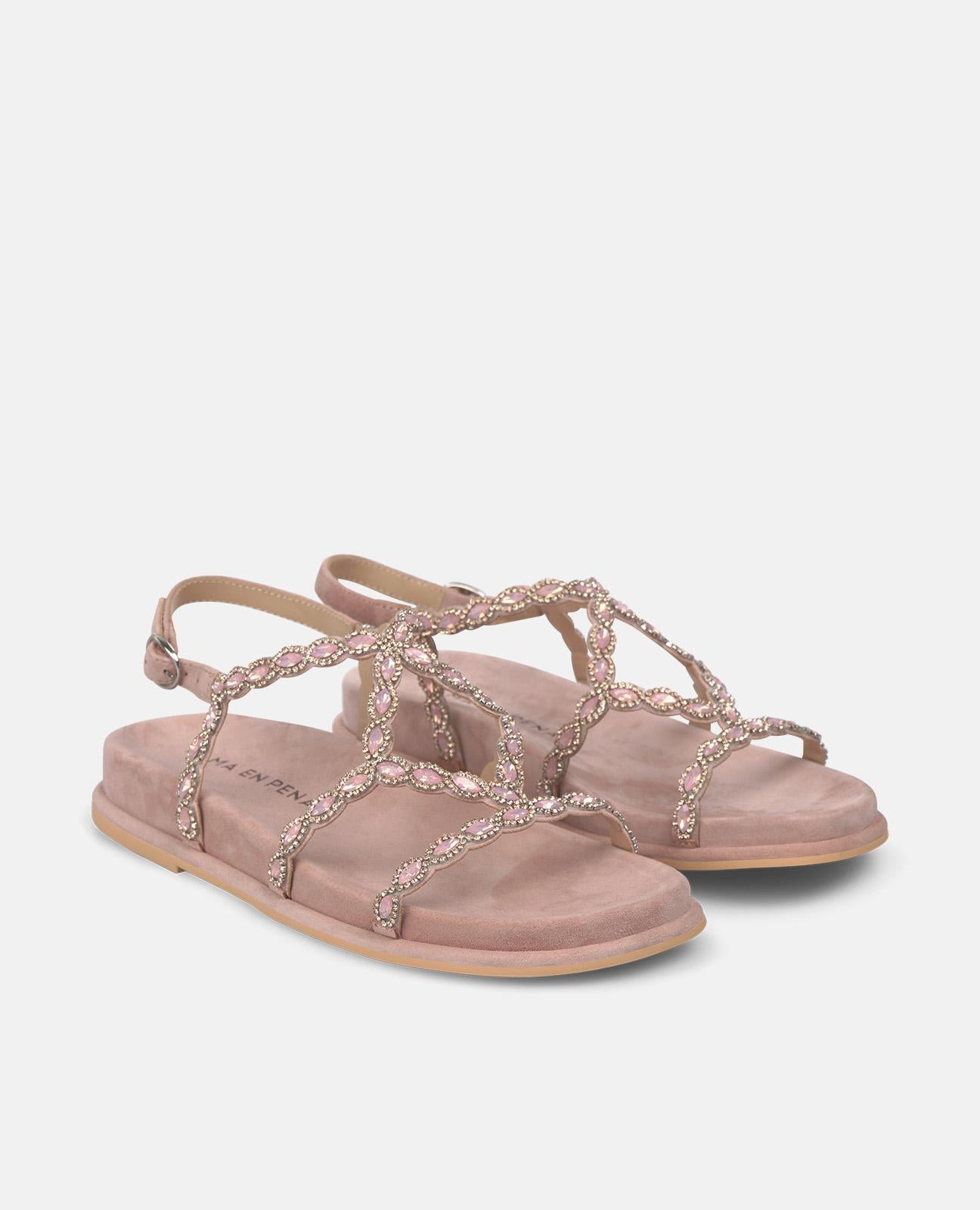 alma-en-pena-puderrosa-flache-sandalen-mit-glitzerriemen-2-5-cm image 2