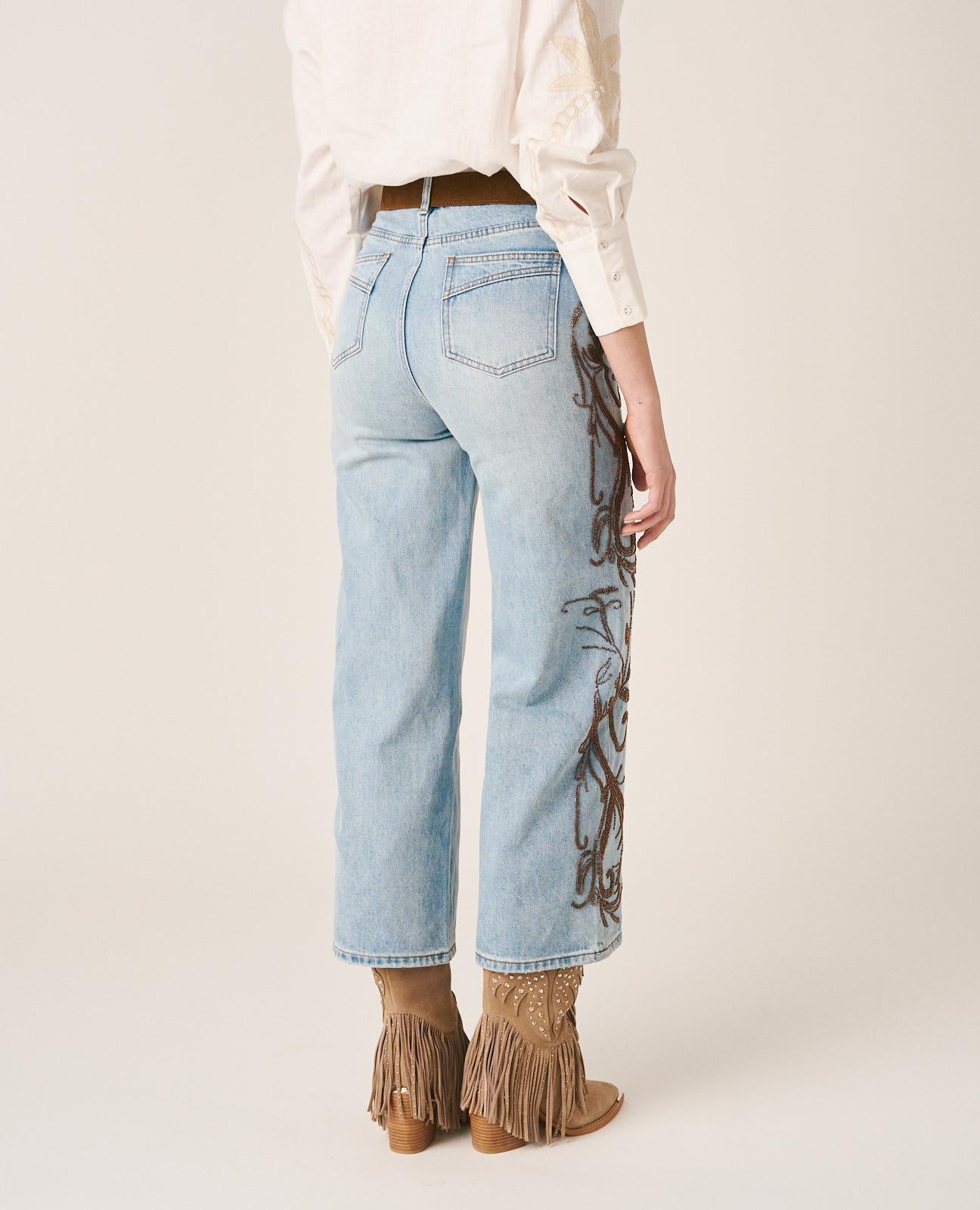 alma-en-pena-denim-pants-details-straight-leg-jeans-blau-mit-nieten image 7