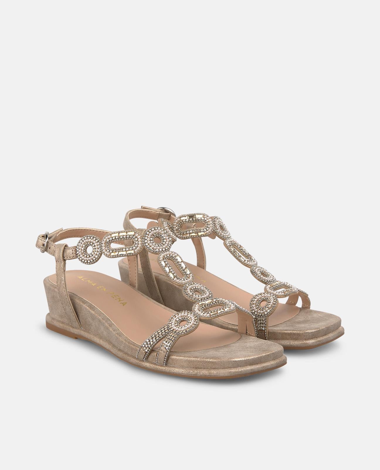 alma-en-pena-keil-sandalette-bronze-t-riemen-4-cm-plateau image 2
