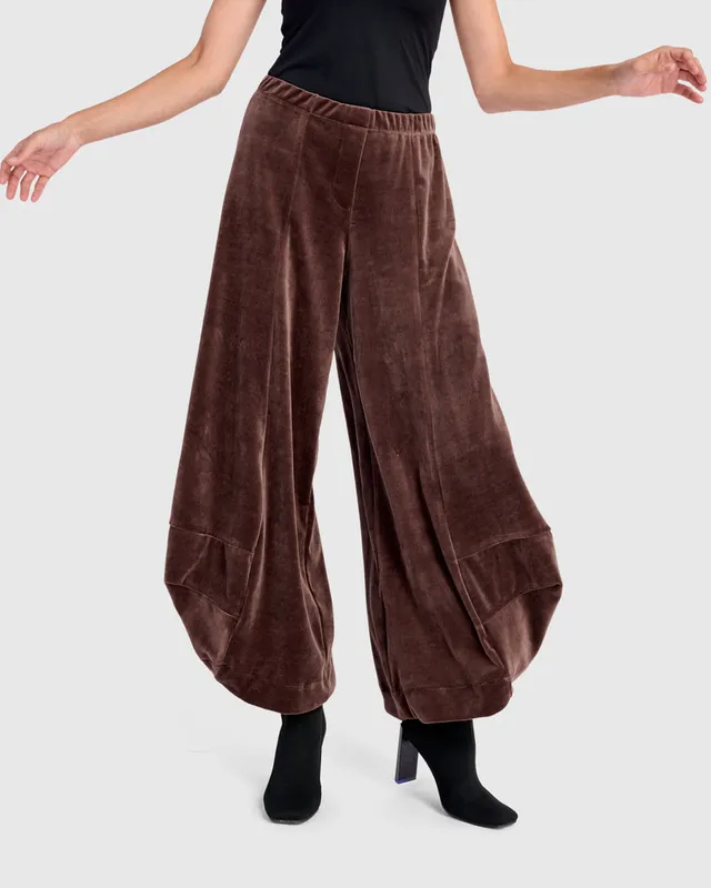 alembika-everyday-velvet-punto-pants-sepia-damen-samthose image 1