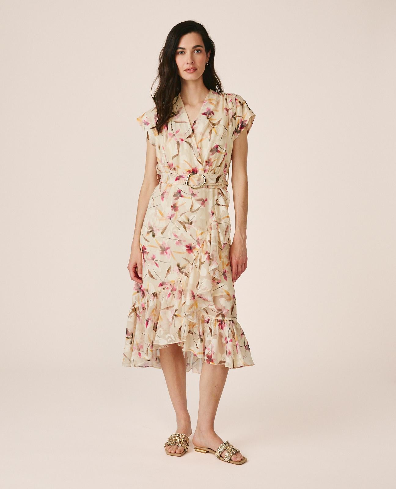 alma-en-pena-short-sleeved-dress-maxikleid-rosa-mit-g-rtel image 1