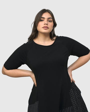 alembika-hera-t-shirt-cocoon-dress-mix-kurzarm-jerseykleid image 2