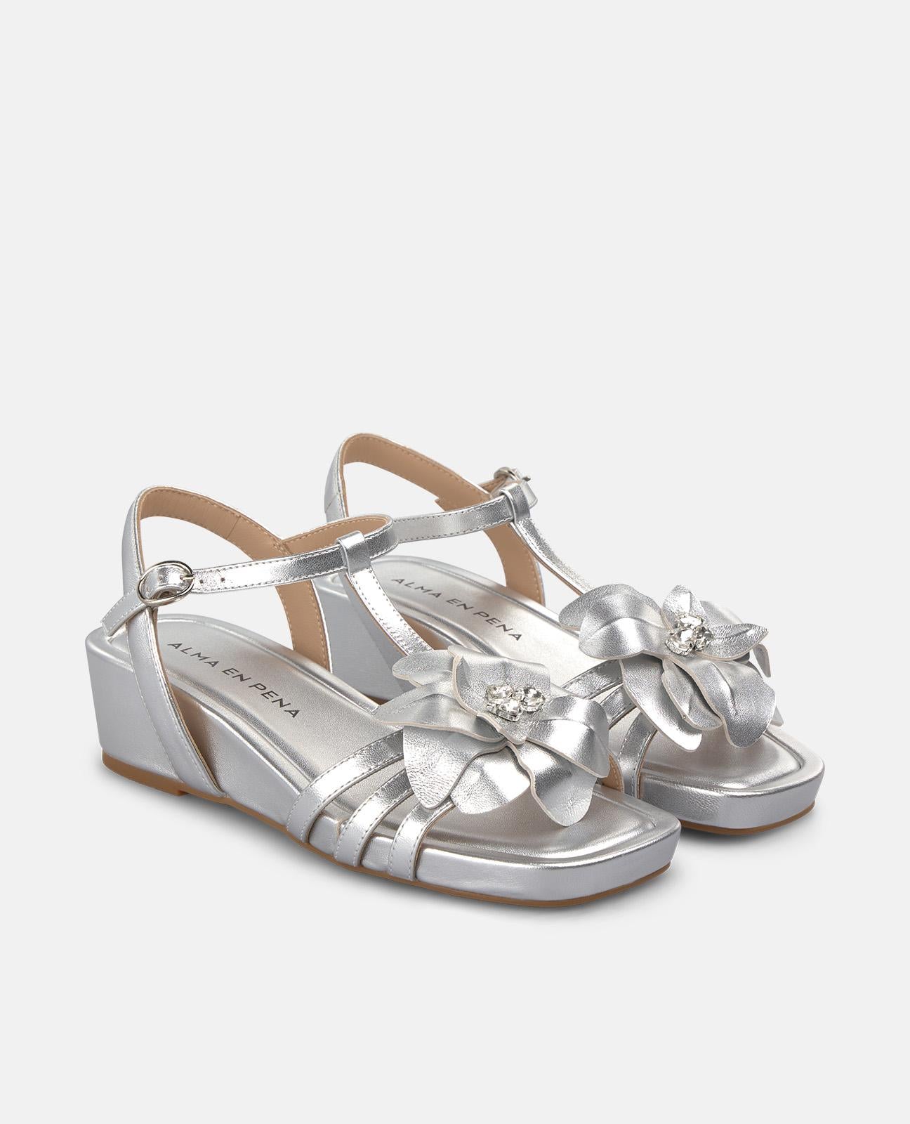 alma-en-pena-wedge-sandals-floral-keilsandale-silber image 2