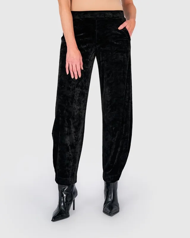 alembika-crushed-velvet-flow-pants-schwarz image 1