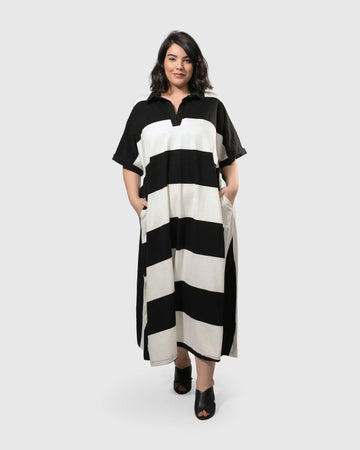 alembika-urban-rugby-stripe-maxikleid-white-black image 8