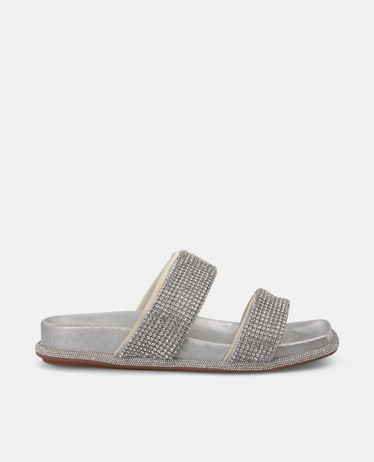 alma-en-pena-flache-sandale-gepolsterte-riemen-strass-2-cm-silber image 1