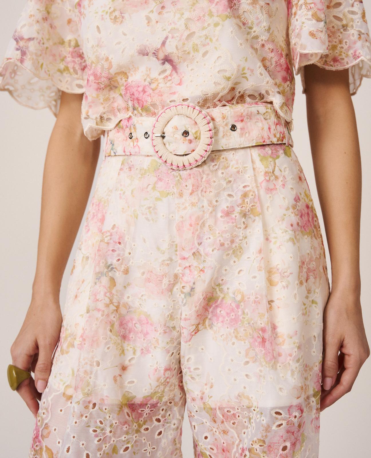 alma-en-pena-plissee-hose-wide-leg-mit-blumenprint-rosa image 5