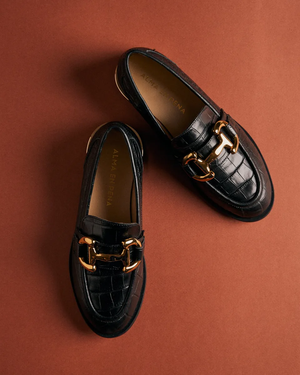 alma-en-pena-leather-loafers-damen-loafer-schwarz-aus-leder-mit-2-cm-absatz image 1