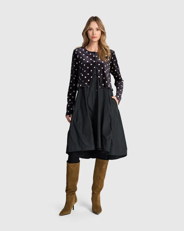 alembika-starfall-cardi-kleid-schwarz-dots image 1