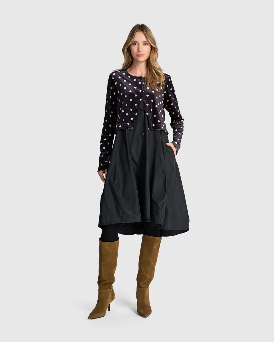 alembika-starfall-cardi-kleid-schwarz-dots image 1