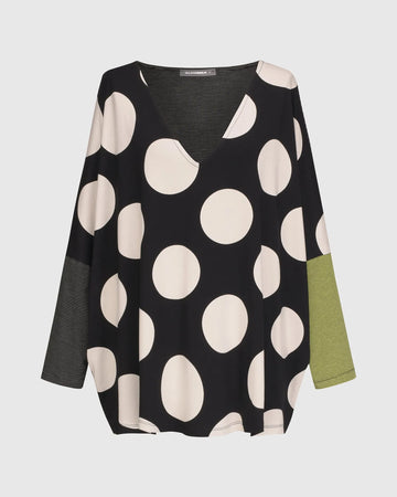 alembika-minnie-swing-v-neck-top-schwarz-wei image 3