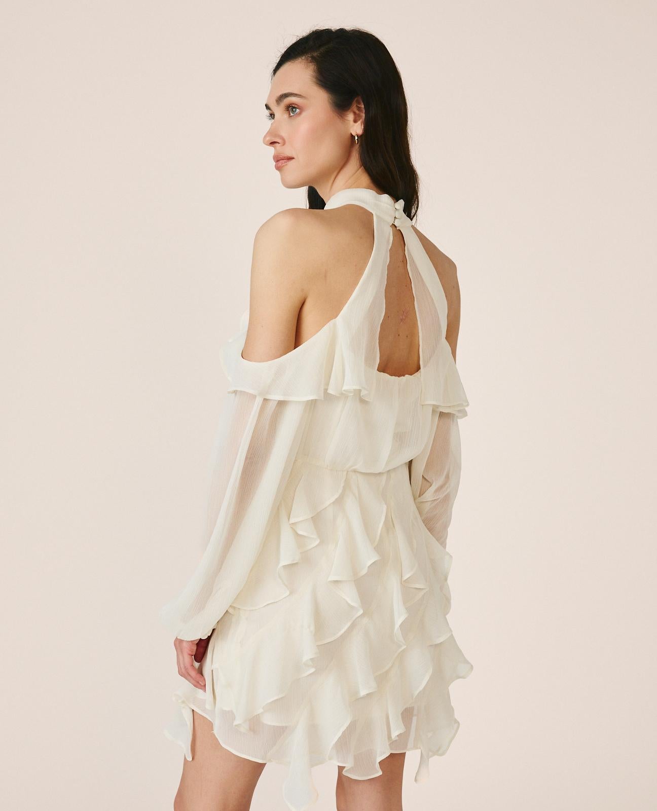 alma-en-pena-neckholder-minikleid-wei-es-chiffonkleid image 8