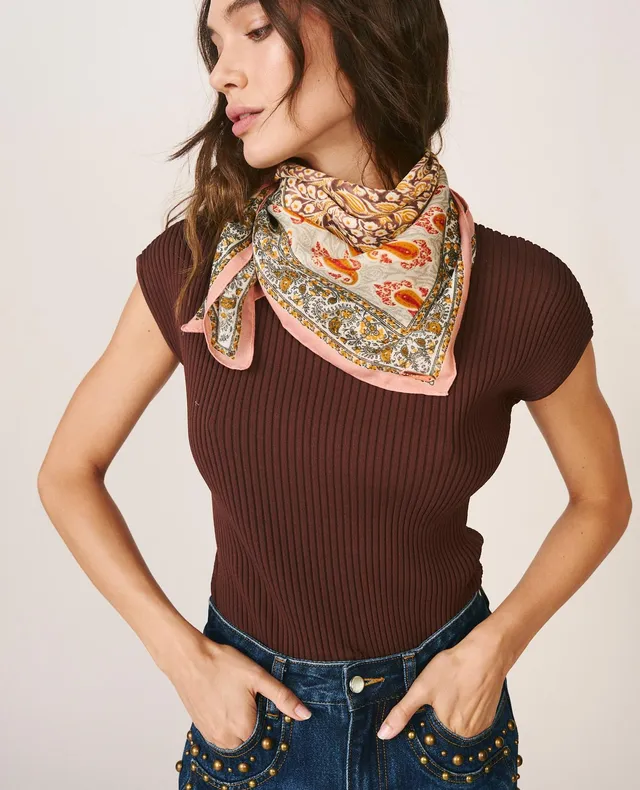 alma-en-pena-tuch-quadratisch-multicolor-paisley-camel image 1