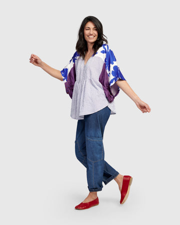 alembika-melody-butterfly-bluse-damen-cerulean image 2