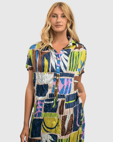 alembika-kali-crinkle-shirtdress-abstract image 3