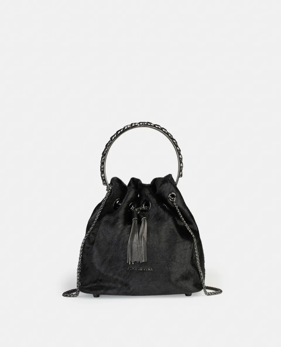 alma-en-pena-bowler-bag-damen-leder-handtasche-schwarz-mit-kette image 1