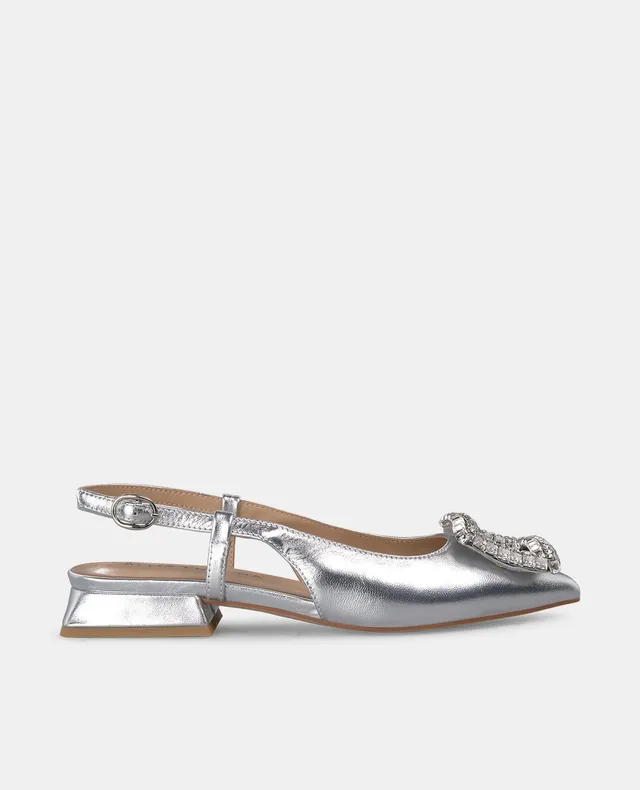alma-en-pena-flat-brogue-schuh-mit-strass-spange-silber image 1