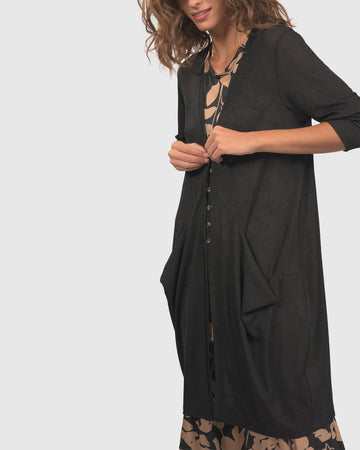 alembika-mini-rib-long-cardigan-black-damen-strickjacke image 7