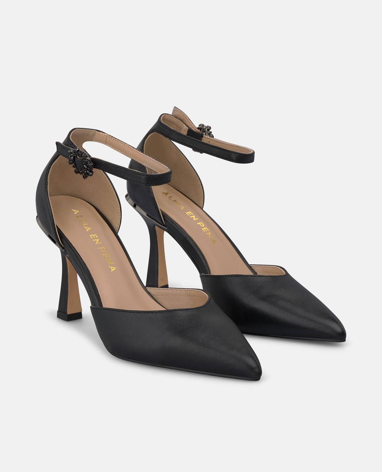 alma-en-pena-napa-pumps-schwarz-8-cm-mit-kn-chelriemen image 2