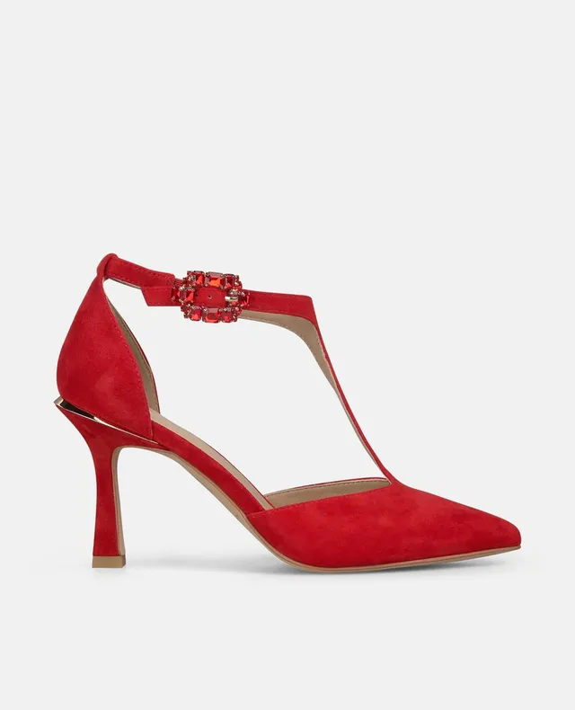 alma-en-pena-salon-pumps-rot-mit-strass-schnalle-9-cm-absatz image 1