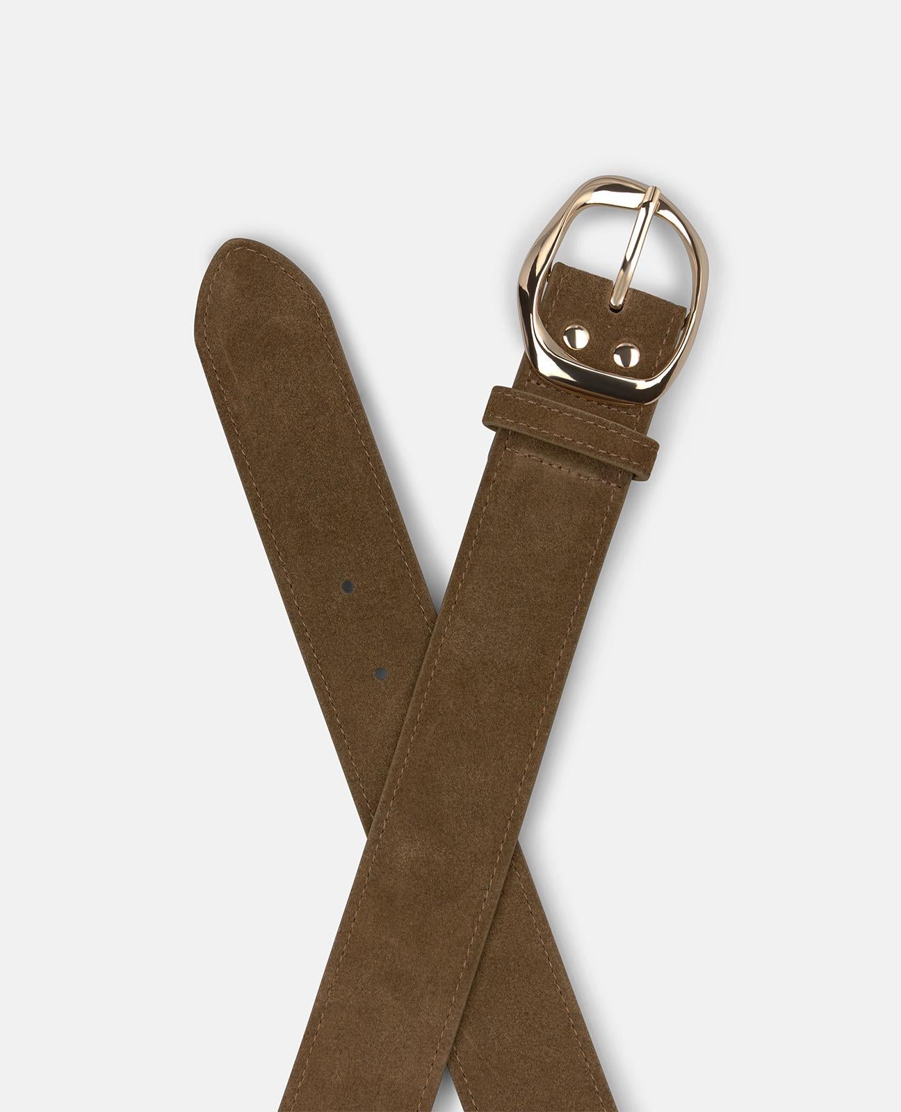alma-en-pena-belt-with-round-buckle-4-cm-lederg-rtel-braun-runde-schnalle image 2