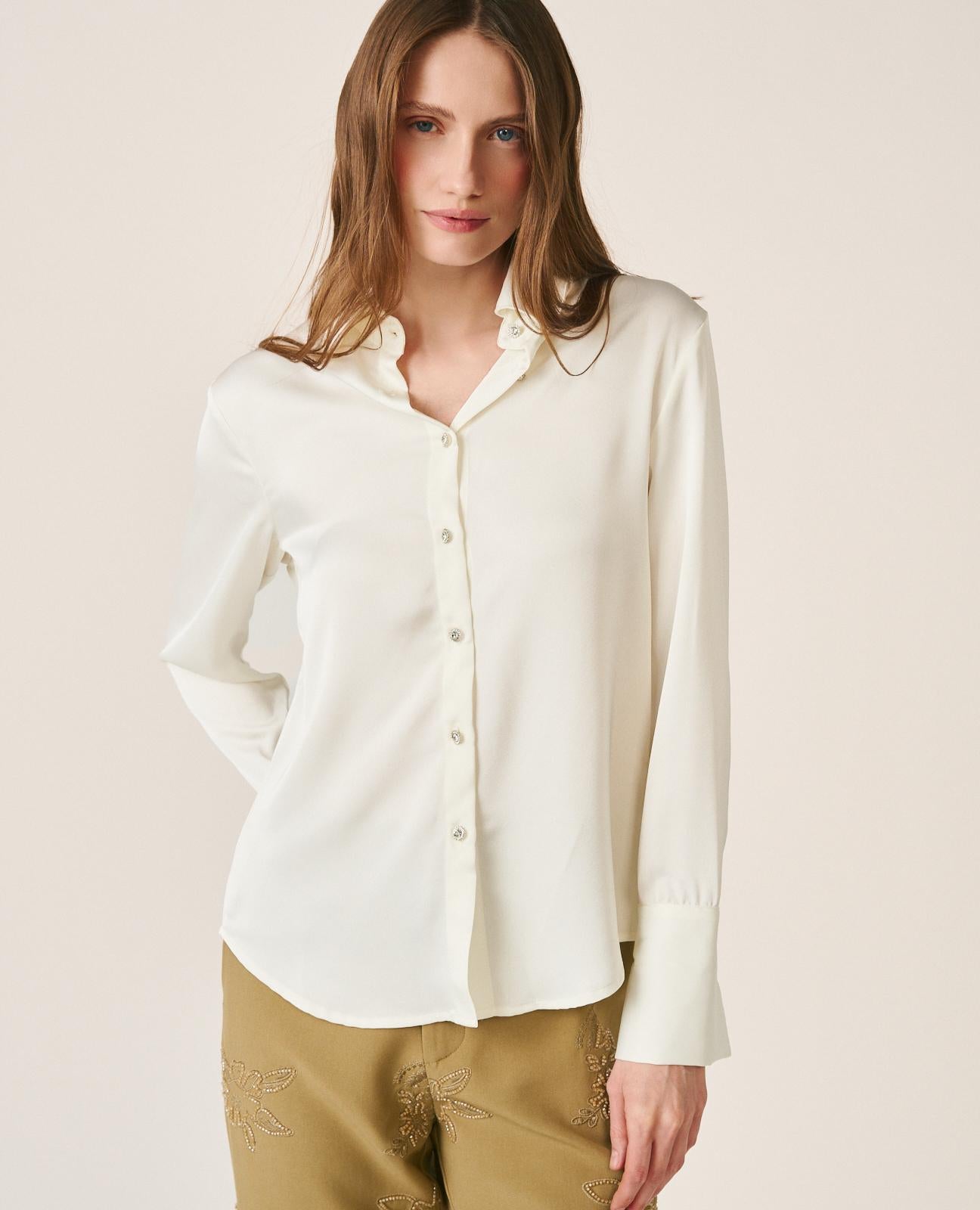 alma-en-pena-satinbluse-slim-fit-wei image 2
