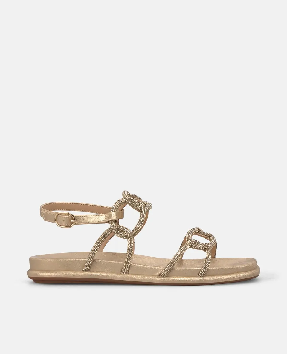 alma-en-pena-flat-interlaced-sandal-riemchensandale-gold-2-cm image 1
