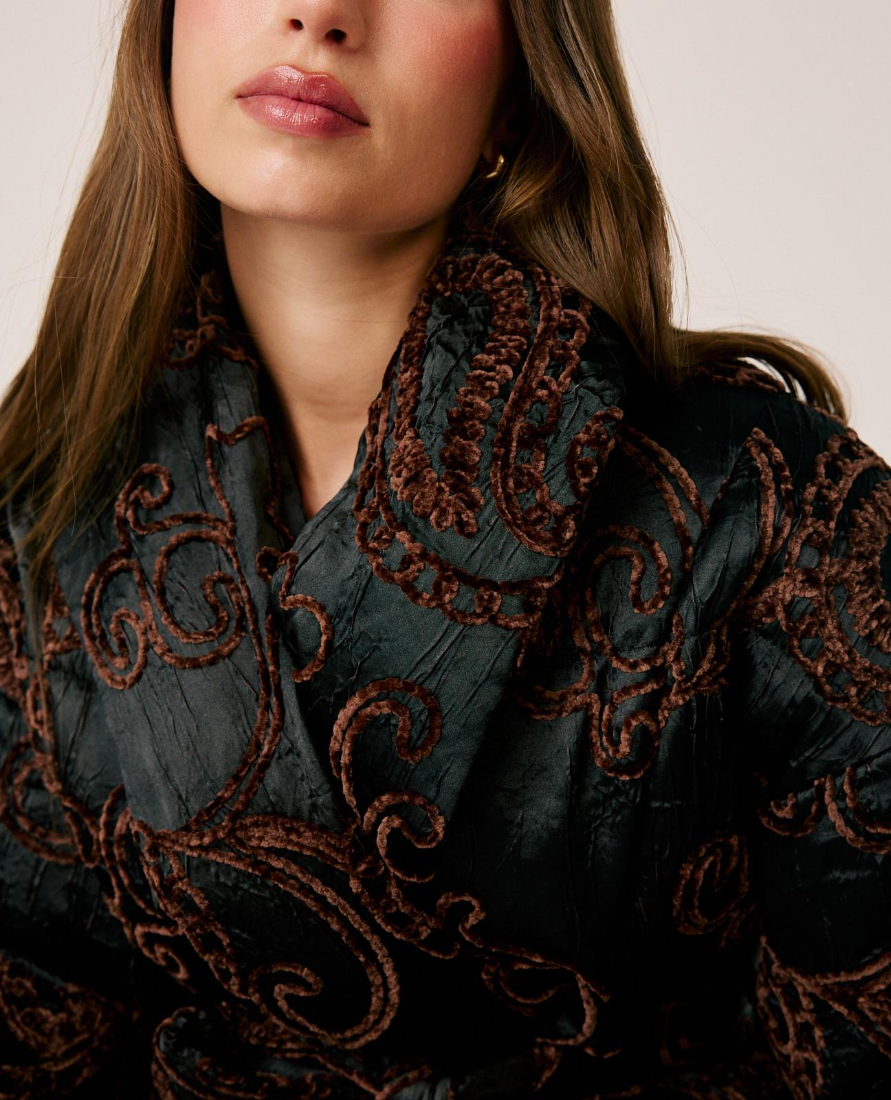 alma-en-pena-satin-quilted-coat-steppmantel-schwarz image 5