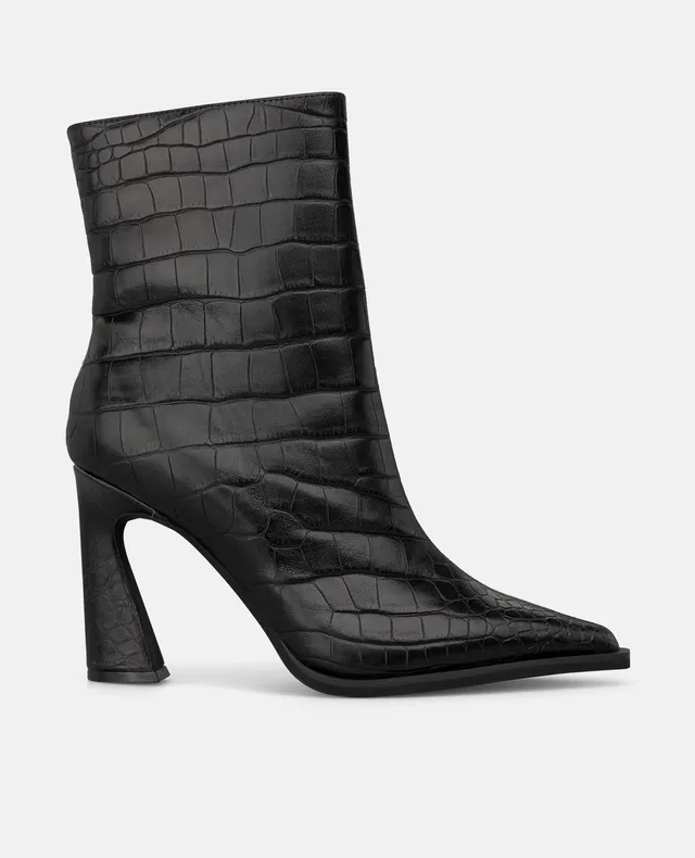 alma-en-pena-stiefeletten-krokoprint-schwarz-9-cm-blockabsatz-mit-rei-verschluss image 1